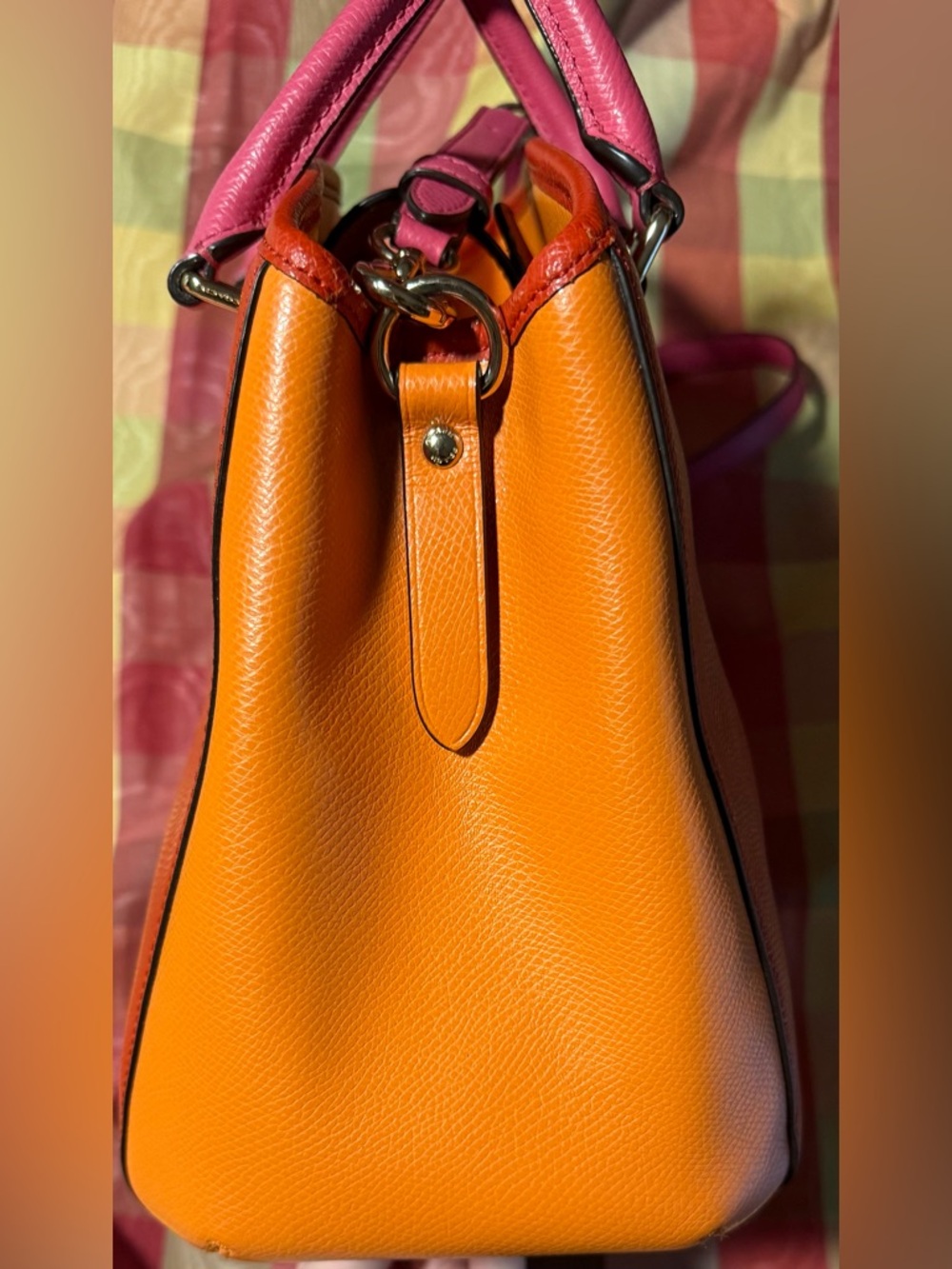 Coach Margot Leather Satchel Red/Orange/Pink F37248 - Picture 11 of 11